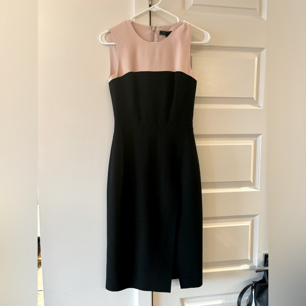 BCBG Max Azria - Black & Blush Colorblocked Sleeveless  Dress
